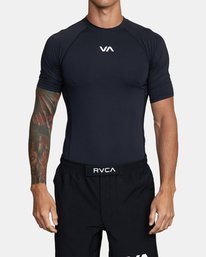 RVCA SPORT RASH GAURD SS- BLK