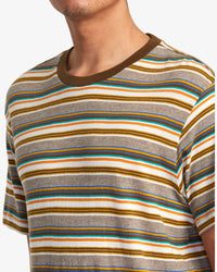 RVCA RAMSHACKLE MICRO STRIPE TEE - BWN
