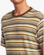 RVCA RAMSHACKLE MICRO STRIPE TEE - BWN