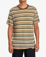 RVCA RAMSHACKLE MICRO STRIPE TEE - BWN