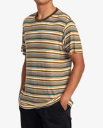 RVCA RAMSHACKLE MICRO STRIPE TEE - BWN