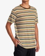 RVCA RAMSHACKLE MICRO STRIPE TEE - BWN