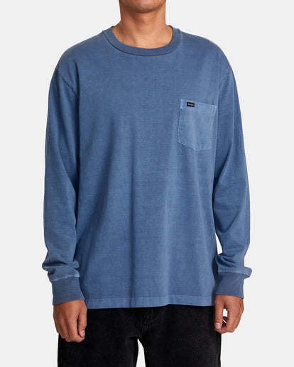 RVCA PTC LONG SLEEVE POCKET TEE - MDY