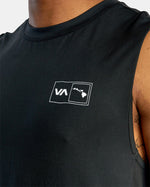 RVCA HAWAII SPORT VENT MUSCLE TANK TOP - BLK