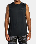 RVCA HAWAII SPORT VENT MUSCLE TANK TOP - BLK