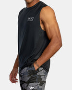 RVCA HAWAII SPORT VENT MUSCLE TANK TOP - BLK