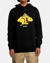 RVCA EVAN MOCK RABBIT PULLOVER HOODY - BLK
