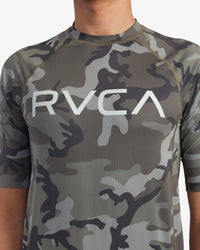RVCA SHORT SLEEVE RASHGUARD - CAM