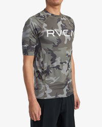 RVCA SHORT SLEEVE RASHGUARD - CAM