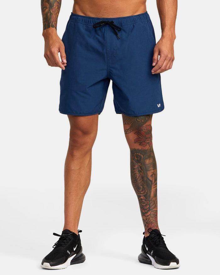 RVCA YOGGER HYBRID ELASTIC ATHLETIC SHORTS 17" - BSN0