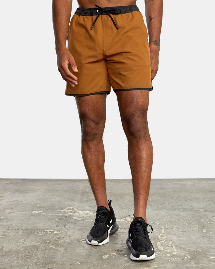 RVCA YOGGER HYBRID ELASTIC ATHLETIC SHORTS 17"