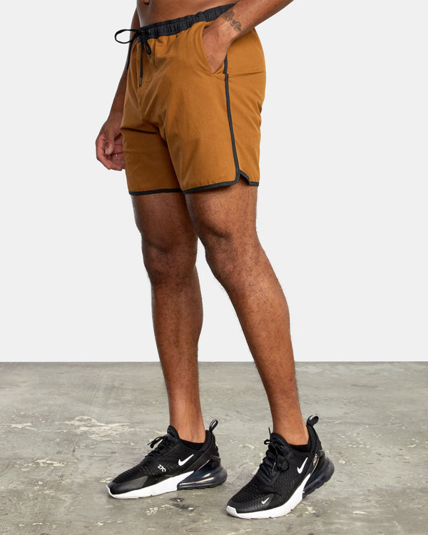 RVCA YOGGER HYBRID ELASTIC ATHLETIC SHORTS 17"