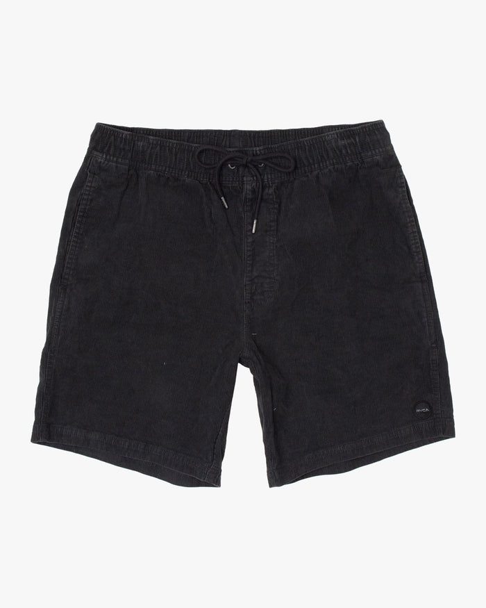RVCA ESCAPE ELASTIC CORDUROY SHORTS 17" - BLK