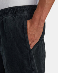 RVCA ESCAPE ELASTIC CORDUROY SHORTS 17" - BLK