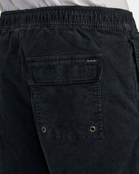 RVCA ESCAPE ELASTIC CORDUROY SHORTS 17" - BLK