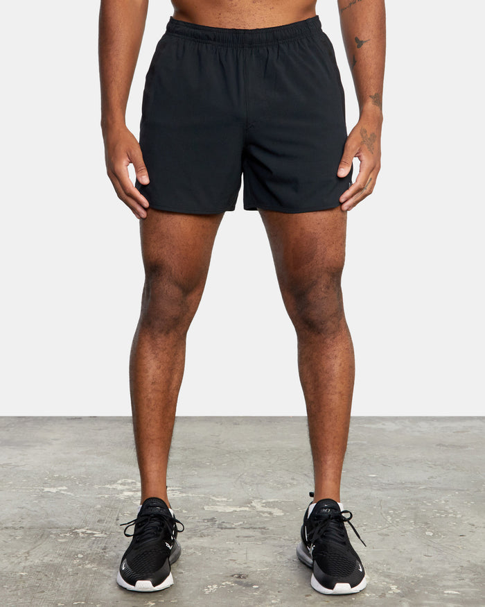 RVCA YOGGER ELASTIC RUNNING SHORTS 15" - BLK