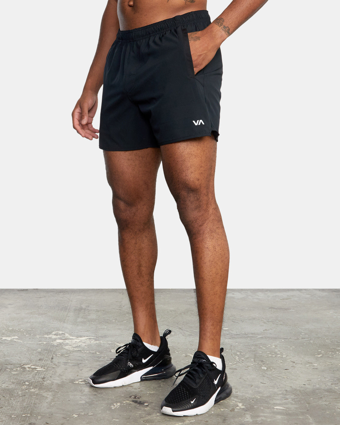 RVCA YOGGER ELASTIC RUNNING SHORTS 15" - BLK