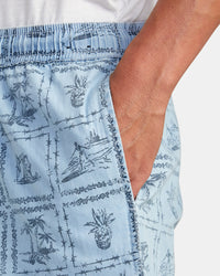 RVCA ESCAPE CHAMBRAY ELASTICIZED SHORTS - WAD