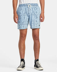 RVCA ESCAPE CHAMBRAY ELASTICIZED SHORTS - WAD