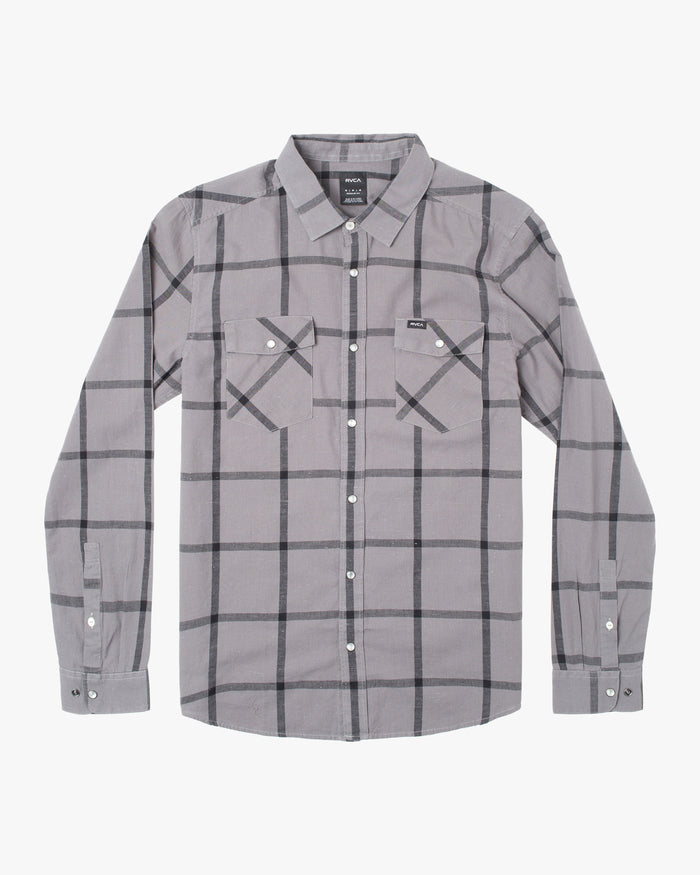 RVCA NEPS PLAID LONG SLEEVE SHIRT - SMK
