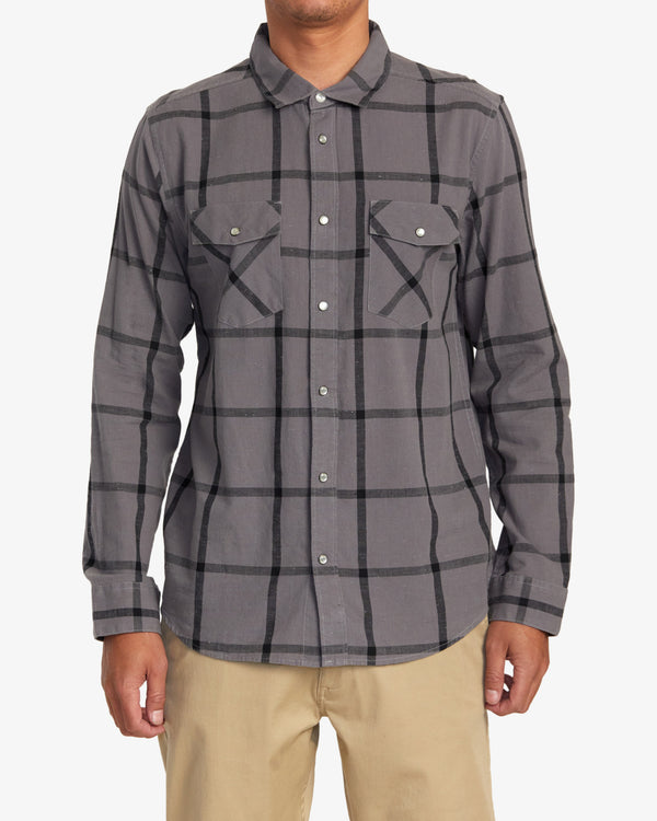 RVCA NEPS PLAID LONG SLEEVE SHIRT - SMK