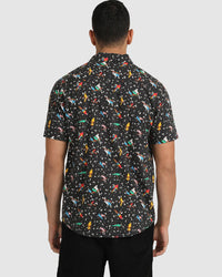 RVCA LP X KLW PARROTS SHORT SLEEVE SHIRT - BLK