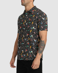 RVCA LP X KLW PARROTS SHORT SLEEVE SHIRT - BLK