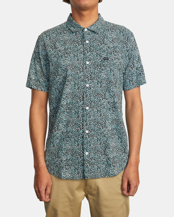 RVCA MICRO CAT SHORT SLEEVE SHIRT - TEA