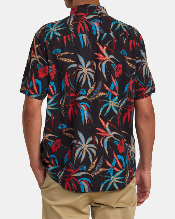 RVCA WILL TRAVEL SHORT SLEEVE SHIRT - BLK