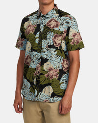 RVCA MONSTERA 2.0 WOVEN SHORT SLEEVE SHIRT - BLK