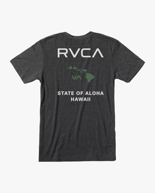 RVCA STATE OF ALOHA SHORT SLEEVE TEE - BKG