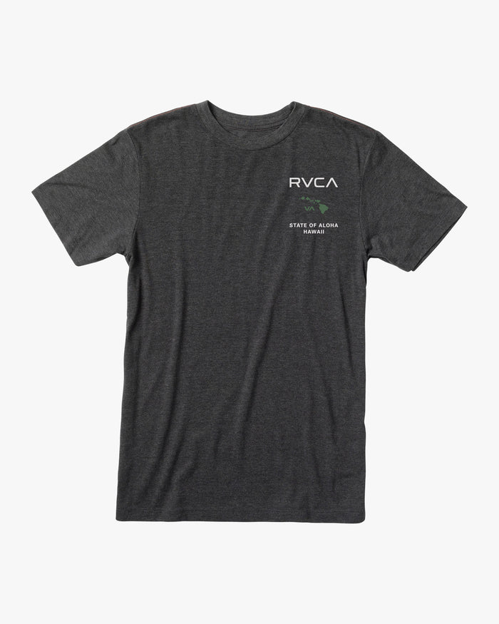 RVCA STATE OF ALOHA SHORT SLEEVE TEE - BKG