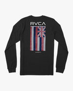 RVCA DEFER FLAG LONG SLEEVE TEE - BLK