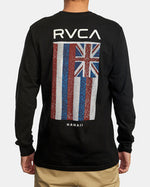 RVCA DEFER FLAG LONG SLEEVE TEE - BLK