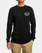 RVCA DEFER FLAG LONG SLEEVE TEE - BLK