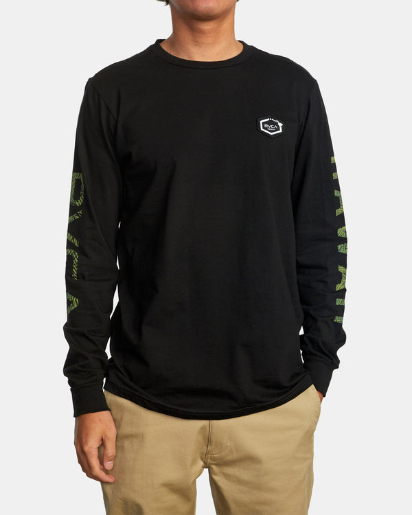 RVCA HAWAII HEX LONG SLEEVE TEE - BLK