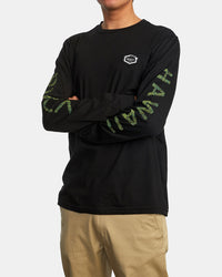 RVCA HAWAII HEX LONG SLEEVE TEE - BLK
