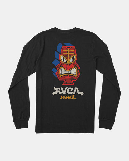 RVCA HAWAII DMOTE MASK LONG SLEEVE TEE - BLK