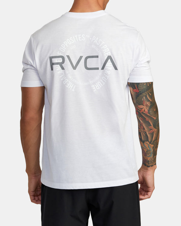 RVCA VA LEVELS SHORT SLEEVE T SHIRT - WHT