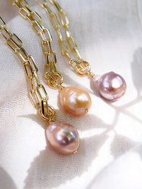 KE ALOHA JEWELRY BAROQUE PINK PEARL NECKLACE - PUAKAI 20"