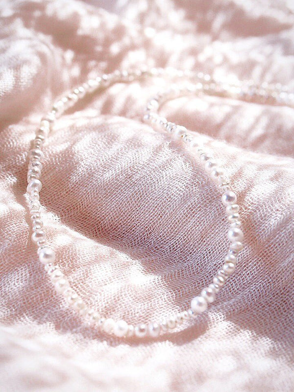 KE ALOHA JEWELRY DAINTY ORGANIC WHITE PEARL NECKLACE - KALE'A
