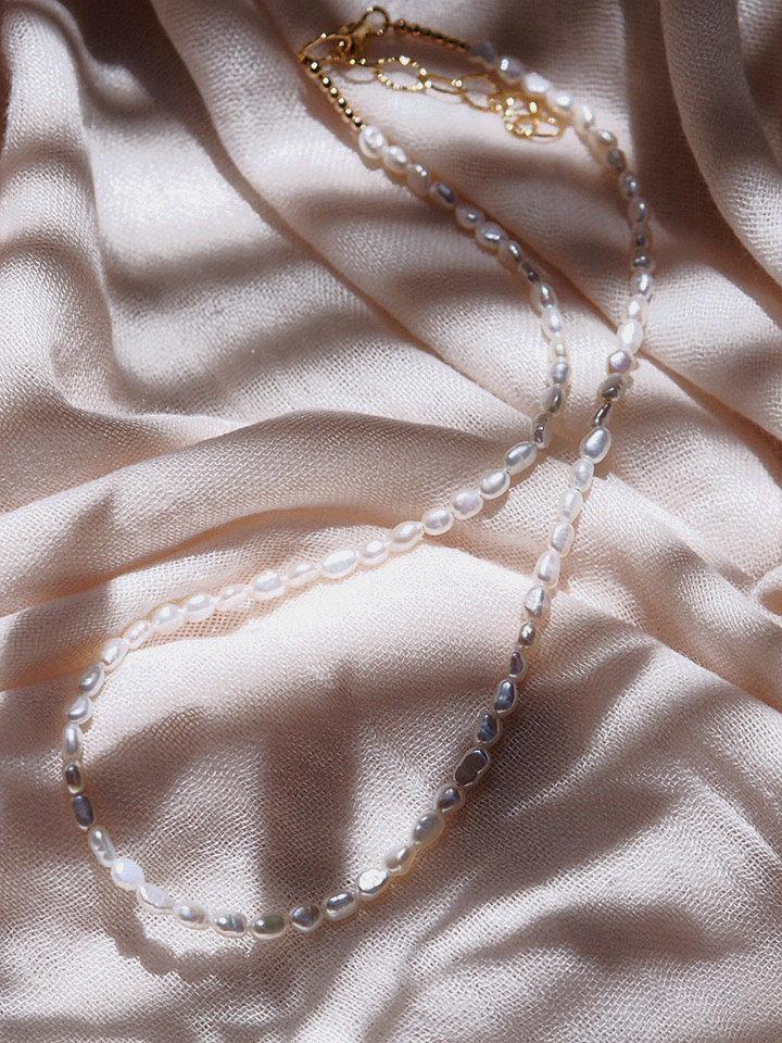 Teardrop PearlBead Necklace|Minimalist Pearl Necklace |Custom Gift for –  TRISPARKLE