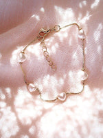 KE ALOHA JEWELRY GOLD PEARL HEART BRACELET - KU'UIPO