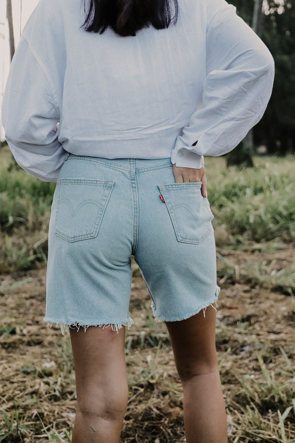 LEVIS 501 90S WOMENS SHORTS - LIGHT WASH INDIGO 0006