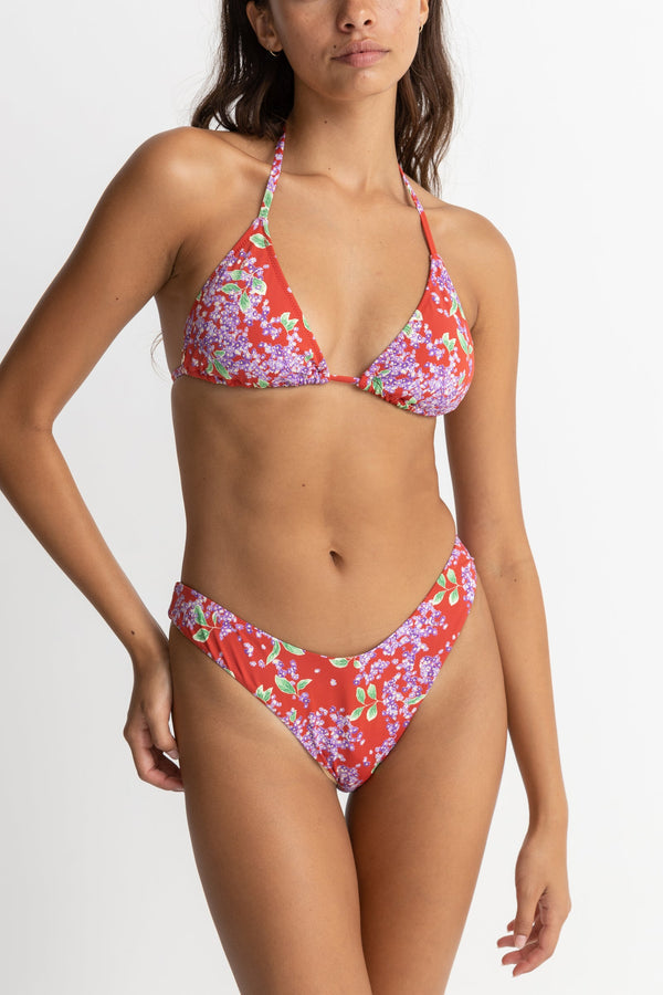 RHYTHM ISLE FLORAL SLIDE TRI TOP | RED