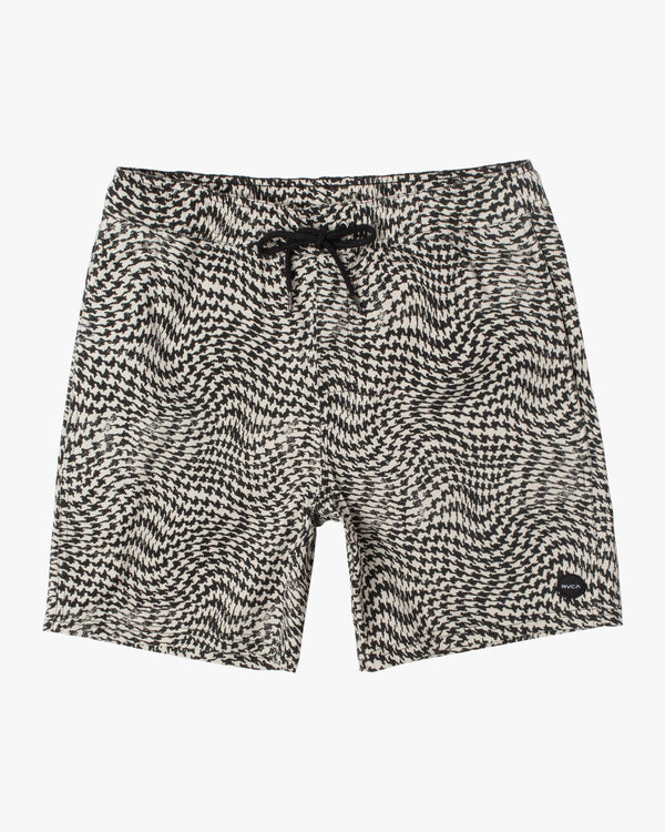 RVCA ESCAPE PRINT ELASTIC WALKSHORTS 17” - BKW