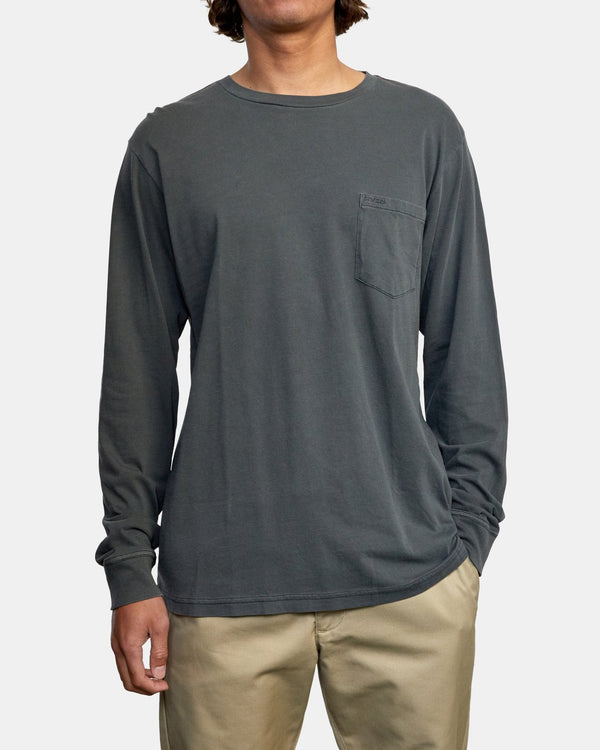 RVCA PTC PIGMENT LONG SLEEVE TEE - PTK
