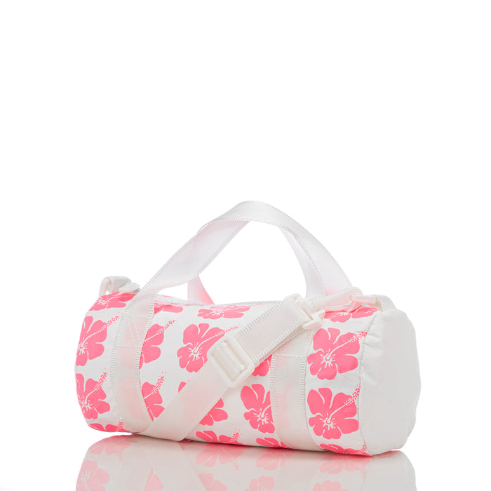 ALOHA COLLECTION MINI MINI DUFFLE / HIBISCUS BLOOM ELECTRIC PINK/WHITE
