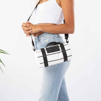 ALOHA COLLECTION MINI MINI DUFFLE / PINSTRIPE BLK ON WHT