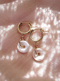 KE ALOHA JEWELRY PUKA SHELL HOOP EARRINGS - KAHALE